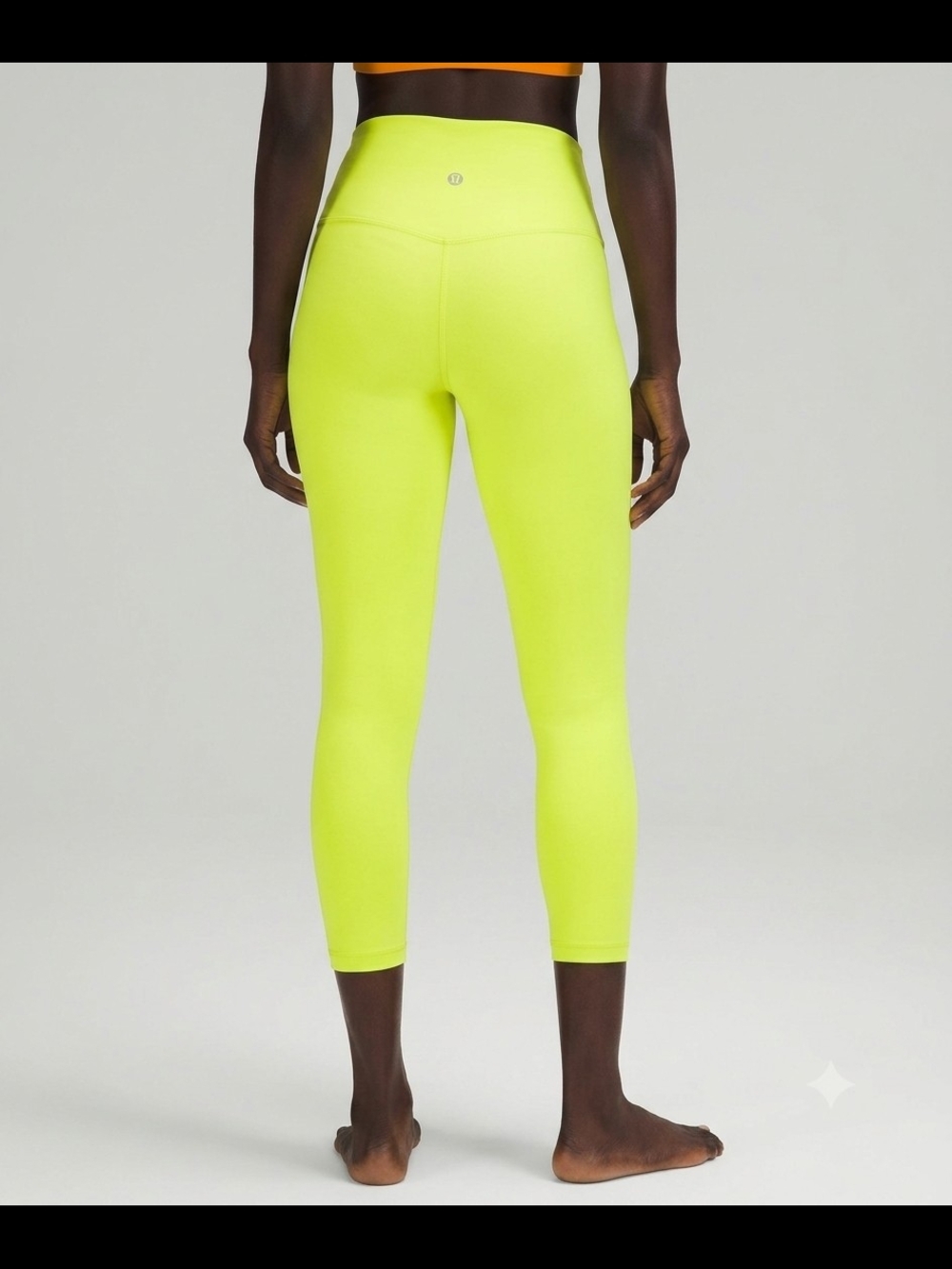 Lululemon Align High-Rise Crop 23" Glow Yellow Size 4 LW6BGLS - Picture 5 of 10